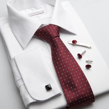 Luxusná košela na manžetové gombíky a hodvábna kravata SmartMen
