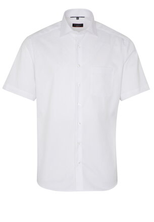 ETERNA Modern Fit biela nie presvitajúca košeľa Rypsový keper - Krátky rukáv