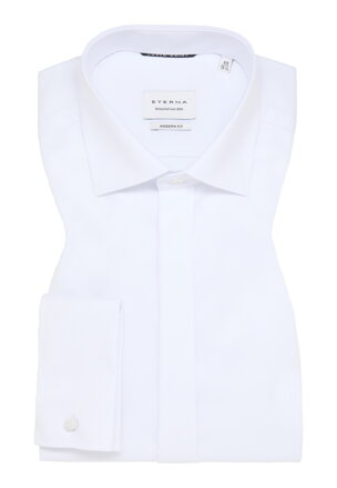 ETERNA Modern Fit biela nie presvitajúca košeľa Rypsový keper - Predlžený rukáv  68 cm