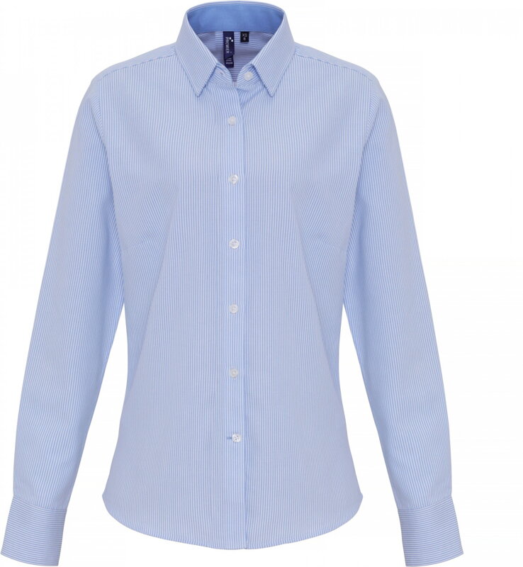 Dámska prúžkovaná košeľa s kontrastom Oxford classic fit Easy Care Premier Stripes