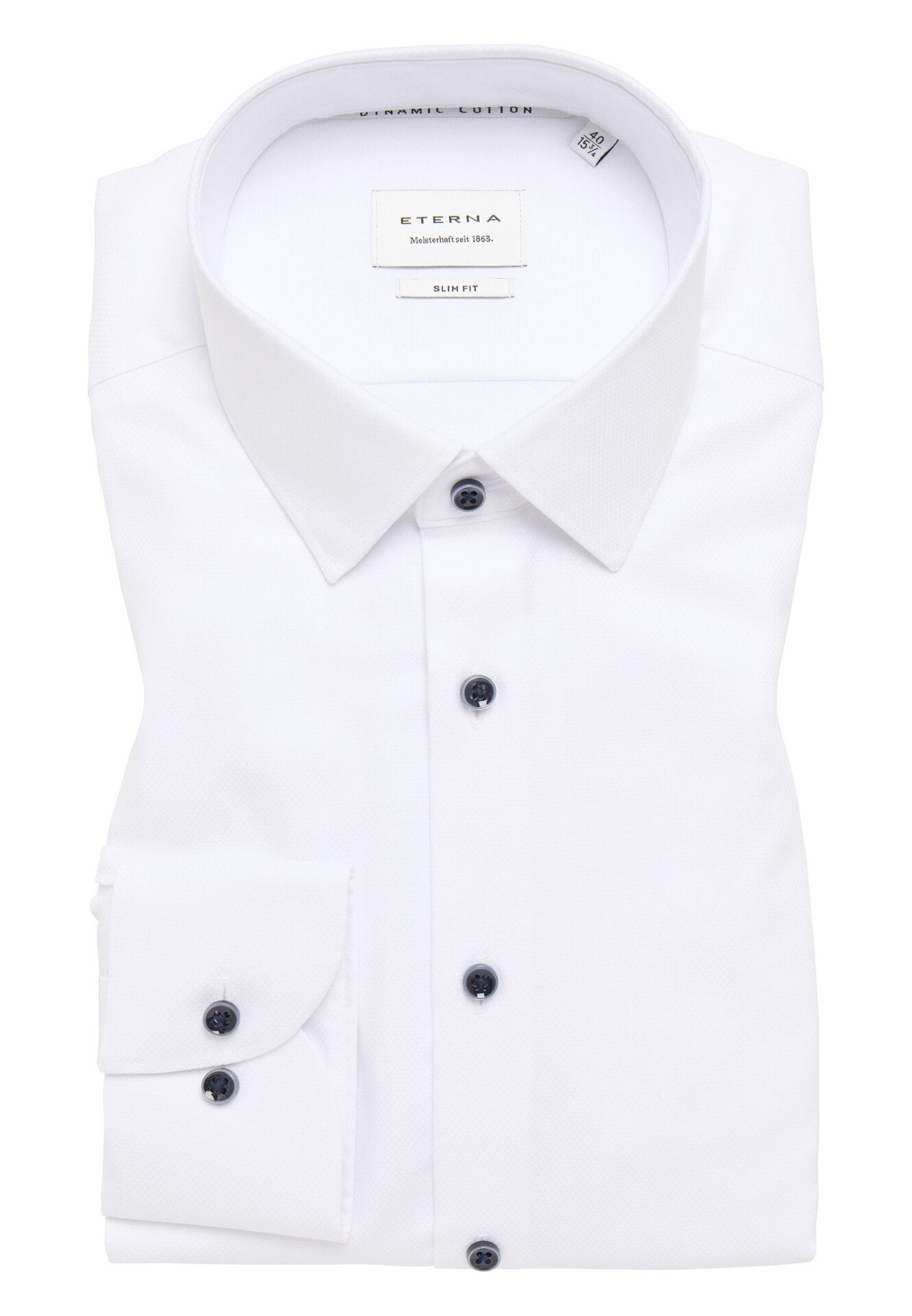 Pánska biela košeľa ETERNA Slim fit s jemnou štruktúrou