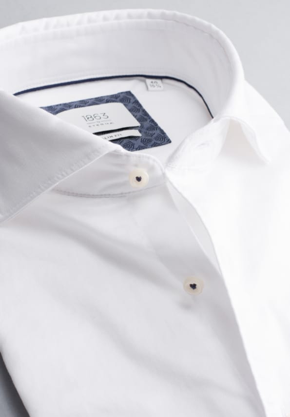 1863 BY ETERNA luxusná pánska košeľa biela ETERNA Slim Fit super soft Easy Care