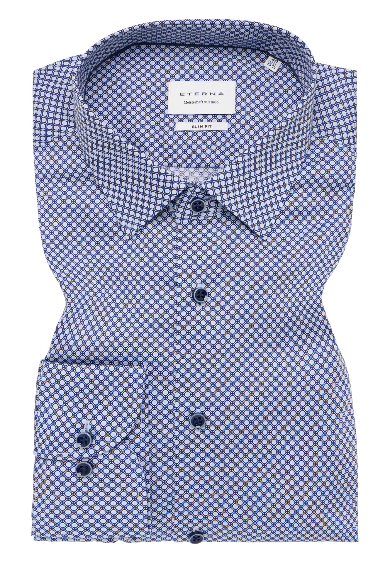 Pánska košeľa ETERNA Slim fit s modro bielou potlačou