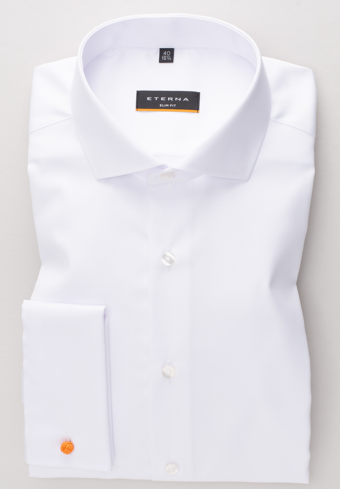 ETERNA Slim Fit biela nepriesvitná košeľa na manžetové gombíky Non Iron Cover