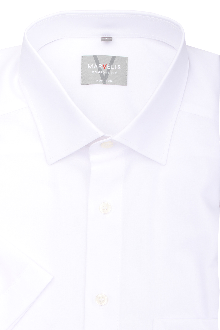 Marvelis Modern Fit pánska košeľa krátky rukáv 100% popelín biela