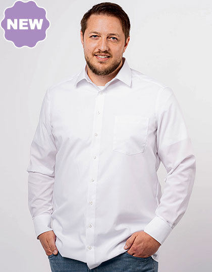 Marvelis Comfort Fit pánska košeľa dlhý rukáv 100% popelín biela