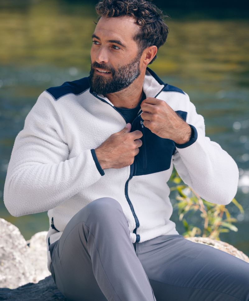 Cutter&Buck hrejivá pánska flísová bunda na zips Cascade Sherpa