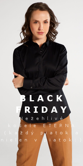 Dámske čierne košele ETERNA pre Black Friday