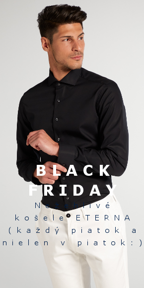 Čierne pánske košele ETERNA nielen na piatok