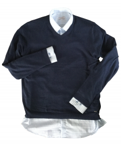 Pánsky modrý pulover na pánsku košeľu SmartMen