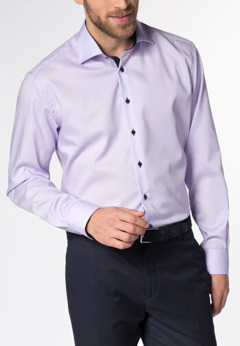 Kvalitná jednofarebná fialová košeľa ETERNA Modern Fit non iron