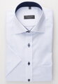 Pánska košeľa ETERNA Comfort Fit svetlomodrá s navy kontrastom Non Iron krátky rukáv