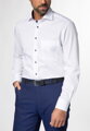 Pánska košeľa ETERNA Comfort Fit Royal Oxford biela s modrým kontrastom Non Iron