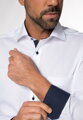 Pánska košeľa ETERNA Comfort Fit Royal Oxford biela s modrým kontrastom Non Iron