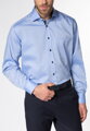 Pánska košeľa ETERNA Comfort Fit Royal Oxford modrá s navy kontrastom Non Iron - predľžený rukáv 68 cm
