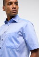 Pánska košeľa ETERNA Comfort Fit Royal Oxford modrá s modrým kontrastom Non Iron - Krátky rukáv