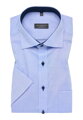 Pánska košeľa ETERNA Comfort Fit Royal Oxford modrá s modrým kontrastom Non Iron - Krátky rukáv