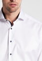 ETERNA Comfort Fit pánska košeľa biela nie presvitajúca s tmavo modrým kontrastom Non iron Cover