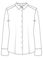 ETERNA Slim Fit dámska biela cover blúzka dlhý rukáv rypsový keper 100% bavlna Non Iron