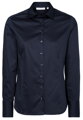 Saténová dámska košeľa tmavo modrá Navy dlhý rukáv ETERNA Modern Classic stretch bavlna Easy Iron