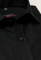 ETERNA Modern Fit čierna košeľa pánska dlhý rukáv Popelín s vreckom