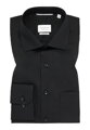 ETERNA Modern Fit čierna košeľa pánska dlhý rukáv Popelín s vreckom - Predlžená 68 cm