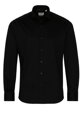1863 BY ETERNA Jersey luxusná pletená pánska košeľa čierna Modern Fit super soft Easy Care