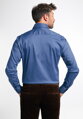 Pánska stretch sivo modrá elegantná košeľa s dlhým rukávom ETERNA Modern Fit Easy Iron