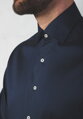 ETERNA Modern Fit pánska strečová košeľa formálna tmavo modrá Navy Easy Care