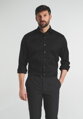 Pánska Modern fit čierna košeľa ETERNA s dlhým rukávom stretch