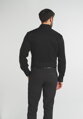 Pánska Modern fit čierna košeľa ETERNA s dlhým rukávom stretch