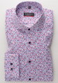 ETERNA Modern Fit košeľa dlhý rukáv 100% bavlna Non Iron červeno modrý kvetinový vzor