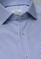 1863 BY ETERNA modrá prúžkovaná košeľa Modern Fit rypsový keper Non Iron