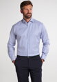 1863 BY ETERNA modrá prúžkovaná košeľa Modern Fit rypsový keper Non Iron