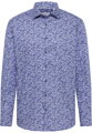 ETERNA Modern fit košeľa kvetinový motív modrá Non Iron