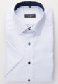 Pánska košeľa ETERNA Modern Fit svetlomodrá s navy kontrastom Non Iron krátky rukáv