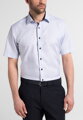 Pánska košeľa ETERNA Modern Fit svetlomodrá s navy kontrastom Non Iron krátky rukáv
