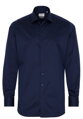 1863 BY ETERNA luxusná keprová košeľa polnočná modrá Modern Fit super soft Non Iron