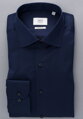 1863 BY ETERNA luxusná keprová košeľa polnočná modrá Modern Fit super soft Non Iron