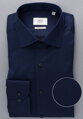 1863 BY ETERNA luxusná keprová košeľa polnočná modrá Modern Fit super soft Non Iron