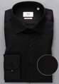 1863 BY ETERNA luxusná keprová košeľa čierna Modern Fit super soft Non Iron