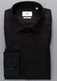 1863 BY ETERNA luxusná keprová košeľa čierna Modern Fit super soft Non Iron