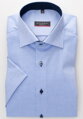 Pánska košeľa ETERNA Modern Fit Royal Oxford modrá s navy kontrastom Non Iron - Krátky rukáv