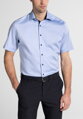 Pánska košeľa ETERNA Modern Fit Royal Oxford modrá s navy kontrastom Non Iron - Krátky rukáv
