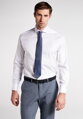 ETERNA Modern Fit biela nepresvitajúca košeľa dlhý rukáv Rypsový keper Non Iron 100% bavlna Francúzska manžeta Golier Shark Cover