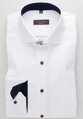 ETERNA Modern Fit pánska košeľa biela nie presvitajúca s tmavo modrým kontrastom Non iron Cover