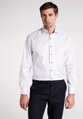 ETERNA Modern Fit pánska košeľa biela nie presvitajúca s tmavo modrým kontrastom Non iron Cover