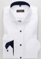 ETERNA Modern Fit pánska košeľa biela nie presvitajúca s tmavo modrým kontrastom Non iron Cover
