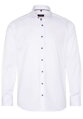 ETERNA Modern Fit pánska košeľa biela nie presvitajúca s čiernými gombíkmi Non iron Cover