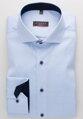 ETERNA Modern Fit pánska košeľa modrá nepriesvitná s tmavo modrým kontrastom Non iron